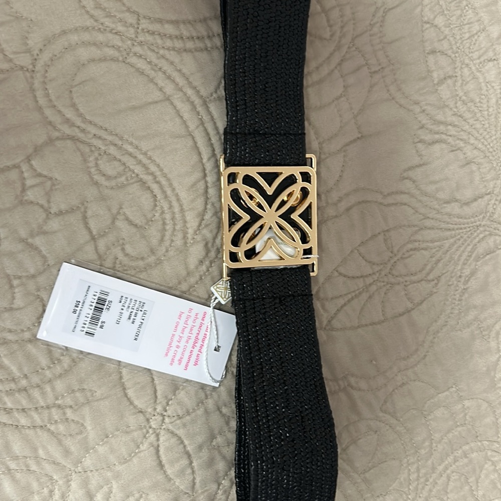 NWT Lilly Pulitzer Arta black rattan belt - Picture 3 of 3